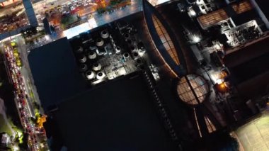 Siyam ve Rachathewi bölgeleri hava manzarası, çatı barı, Bangkok, Tayland