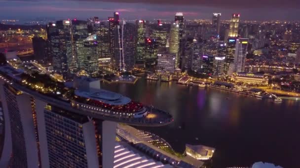 Marina Körfezi Bahçesi Singapur Körfezi Hava Manzaralı — Stok video