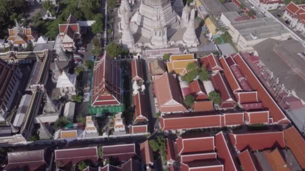 Temples Aerial View Bangkok Thailand — Stock Video