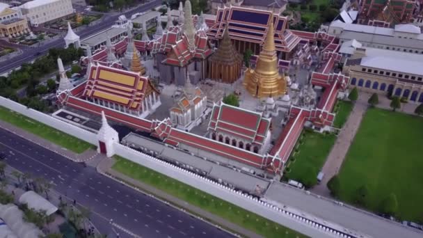 Tempels Luchtfoto Bangkok Thailand — Stockvideo