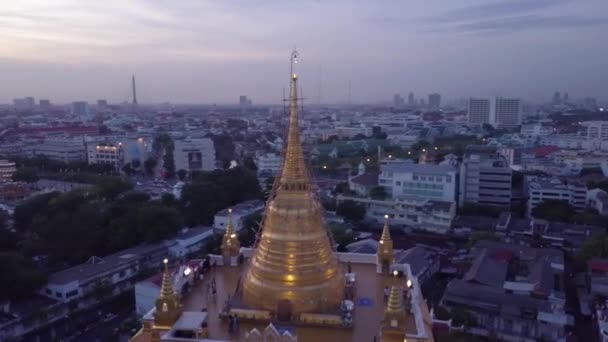 Templomok Légi Kilátás Bangkok Thaiföldön — Stock videók