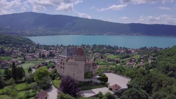 Lac Annecy Château Vue Aérienne France — Video