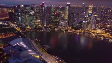 Singapur 'da Singapur iş bölgesi hava manzarası