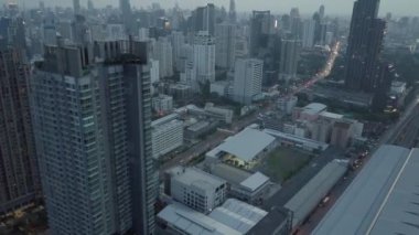 Bangkok, Tayland Asoke ve Petchaburi hava görüntüleri