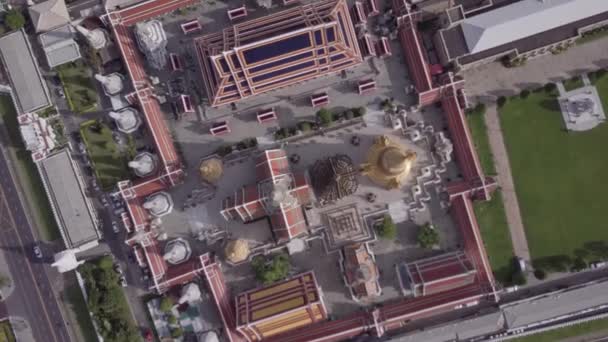 Temples Aerial View Bangkok Thailand — Stock Video
