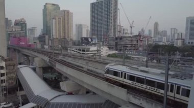 Bangkok, Tayland Asoke ve Petchaburi hava görüntüleri