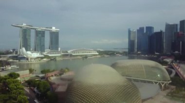 Singapur 'da Singapur iş bölgesi hava manzarası