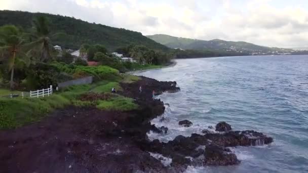 Martinique Och Stranden Antenn Utsikt Karibiska Öarna — Stockvideo