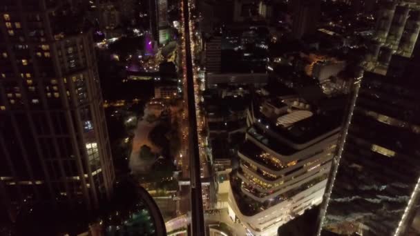 Sukhumvit Luchtfoto Uitzicht Het Centrum Van Bangkok Thailand — Stockvideo