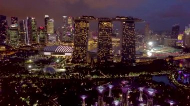 Singapur 'da Singapur iş bölgesi hava manzarası