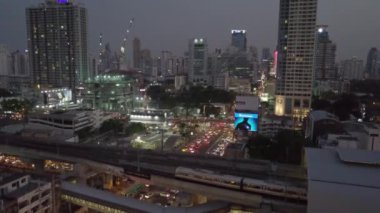 Bangkok, Tayland Asoke ve Petchaburi hava görüntüleri