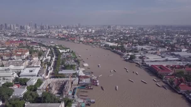 Tempels Luchtfoto Bangkok Thailand — Stockvideo