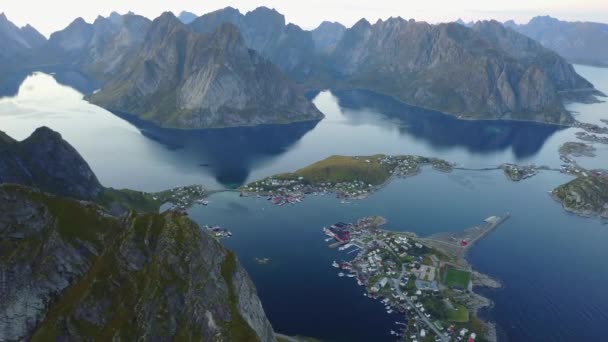 Ilhas Lofoten Vista Aérea Praia Noruega — Vídeo de Stock
