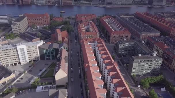 Копенгагенские Улицы Вид Жительство Воздуха Дании — стоковое видео