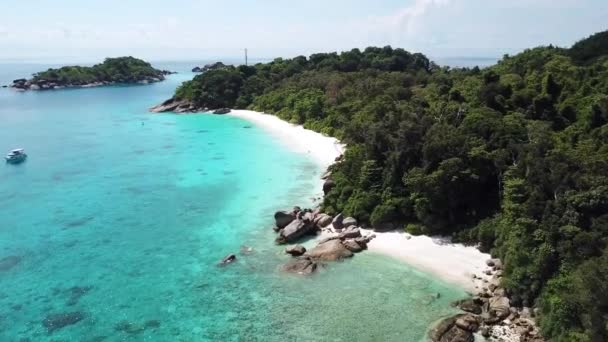 Similan Eiland Strand Uitzicht Vanuit Lucht Thailand — Stockvideo