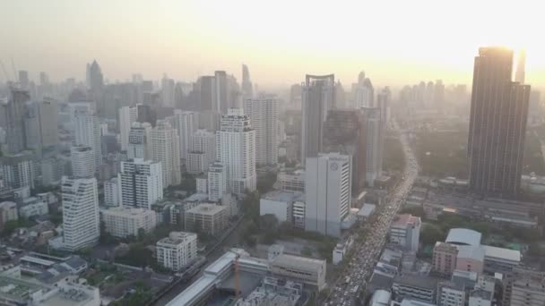 Asoke Och Petchaburi Aerial Bilder Bangkok Thailand — Stockvideo