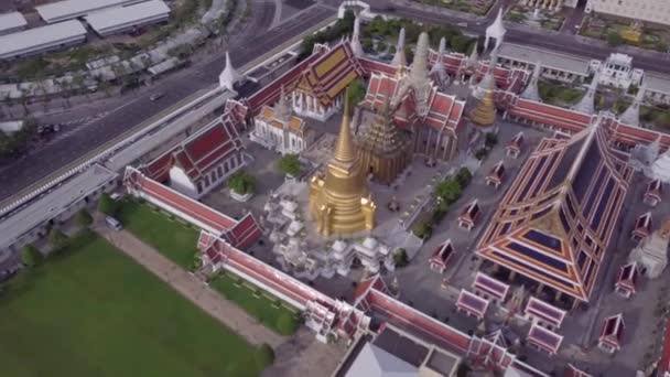 Temples Εναέρια Άποψη Στην Μπανγκόκ Στην Ταϊλάνδη — Αρχείο Βίντεο