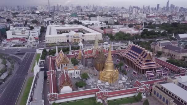 Temples Εναέρια Άποψη Στην Μπανγκόκ Στην Ταϊλάνδη — Αρχείο Βίντεο