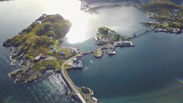 Lofoten Islands Beach Aerial View Norway — Stock Video