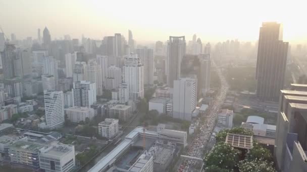 Asoke Und Petchaburi Luftaufnahmen Bangkok Thailand — Stockvideo