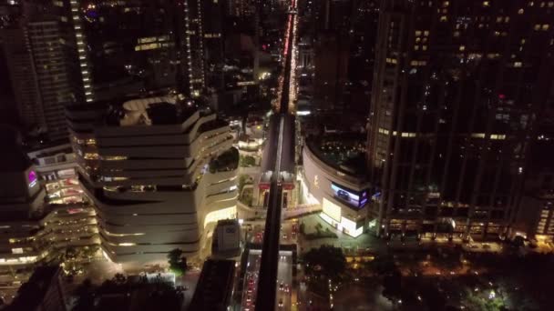 Sukhumvit Aerial View Central Bangkok Thailand — Stock Video