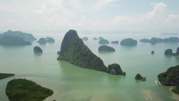 Samet Nangshe Viewpoint Aerial View Phan Nga Thailand — Stock Video
