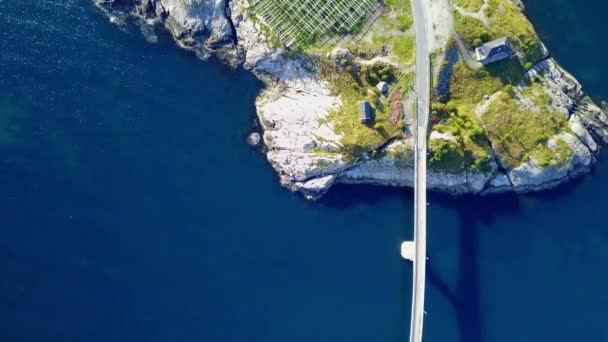 挪威的Lofoten岛和海滩鸟瞰 — 图库视频影像