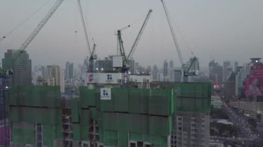Bangkok, Tayland Asoke ve Petchaburi hava görüntüleri