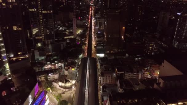 Sukhumvit Aerial View Central Bangkok Thailand — Stock Video