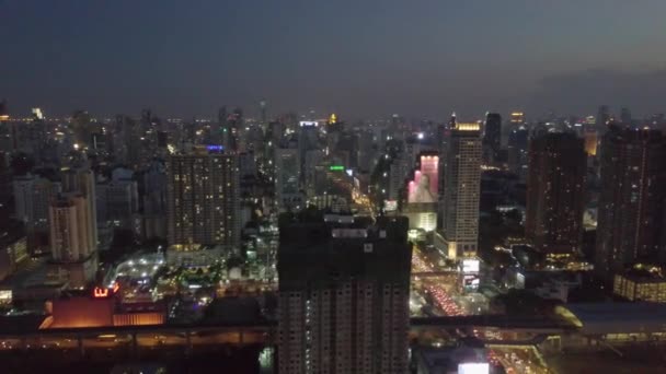 Asoke Und Petchaburi Luftaufnahmen Bangkok Thailand — Stockvideo