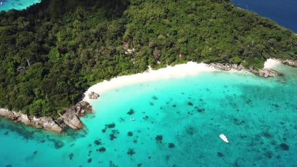 Semelhante Ilha Praia Vista Aérea Tailândia — Vídeo de Stock