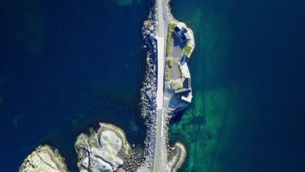 Lofoten Szigetek Strand Légi Kilátással Norvégiában — Stock videók