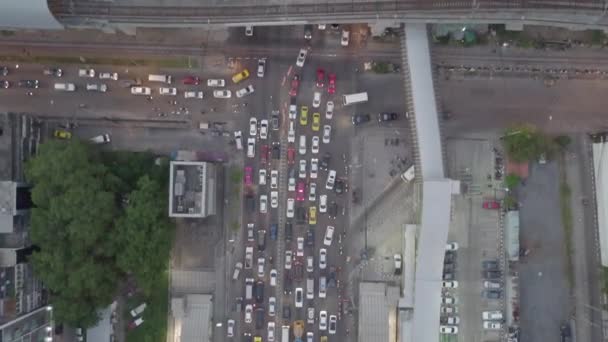 Asoke Och Petchaburi Aerial Bilder Bangkok Thailand — Stockvideo