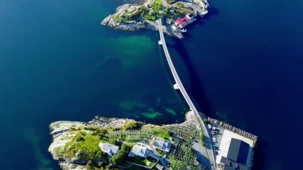 Лофотенские Острова Вид Море Воздуха Норвегии — стоковое видео