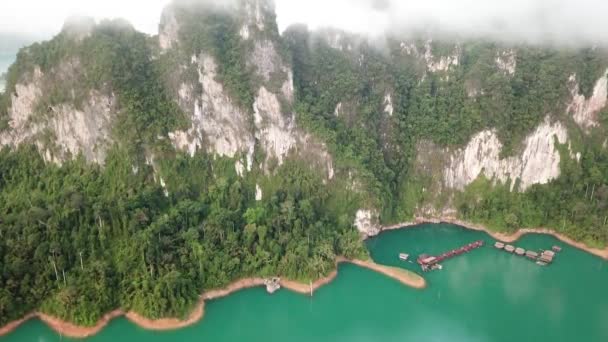 Vista Aérea Del Parque Nacional Khao Sok Tailandia — Vídeos de Stock