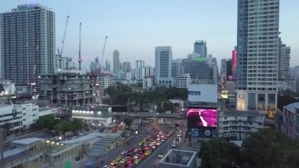 Asoke Und Petchaburi Luftaufnahmen Bangkok Thailand — Stockvideo