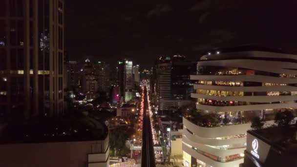 Sukhumvit Letecký Pohled Centru Bangkoku Thajsku — Stock video