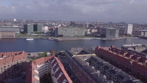 Κοπεγχάγη Δρόμους Και Κατοικία Εναέρια Θέα Στη Δανία — Αρχείο Βίντεο