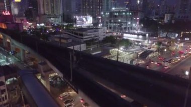 Bangkok, Tayland Asoke ve Petchaburi hava görüntüleri