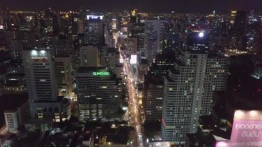 Bangkok, Tayland Asoke ve Petchaburi hava görüntüleri