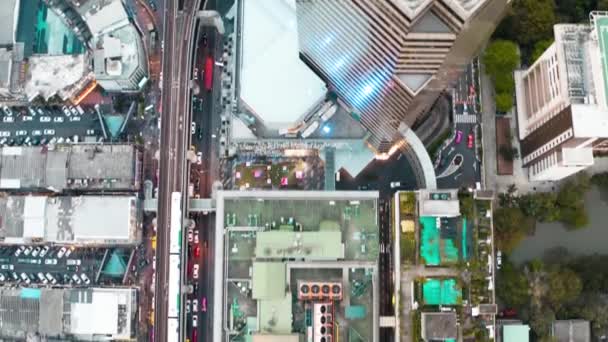 Skywalk air view in MBK, Bangkok, Thailand — стокове відео