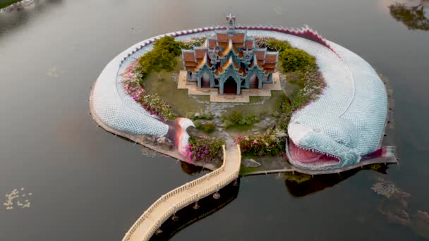 Ancient City, Muang Boran, material aéreo, en Bangkok, Tailandia — Vídeos de Stock