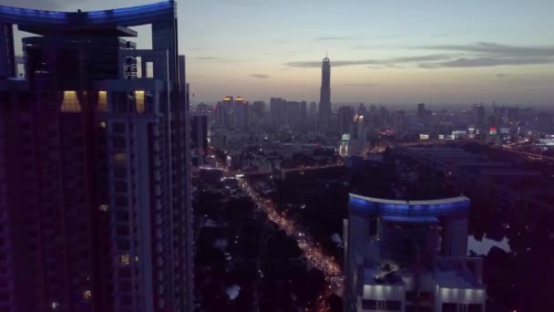 Sukhumvit luchtfoto uitzicht in het centrum van Bangkok in Thailand — Stockvideo