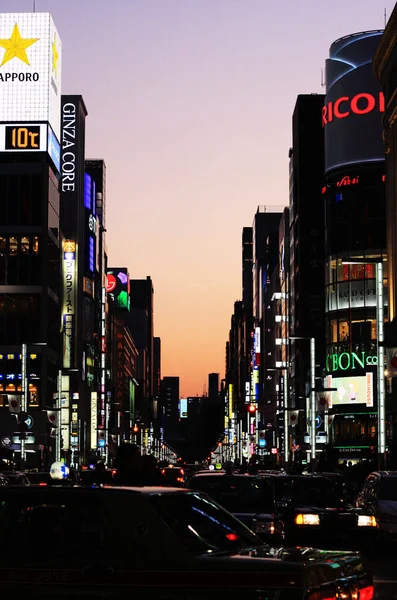 Gator och utsikt över Tokyo, Japans upptagen kapital — Stockfoto