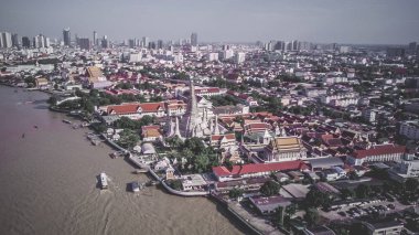 Yukarıdan Tapınaklar, Grand Palace, Wat Pho, Wat Arun, Bangkok Tayland