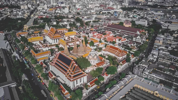 Templos de cima, Grand Palace, Wat Pho, Wat Arun, em Bangkok, Tailândia — Fotografia de Stock
