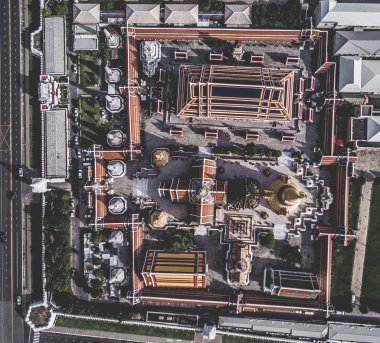 Yukarıdan Tapınaklar, Grand Palace, Wat Pho, Wat Arun, Bangkok Tayland