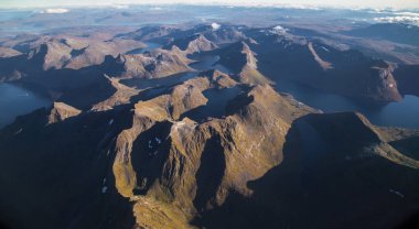 Uçaktan Lofoten görünümleri, Norveç