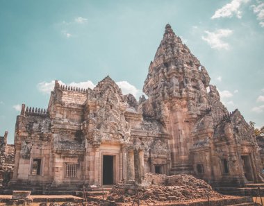 Phanom Rung tarihi Park havadan Görünümü Buriram, Tayland