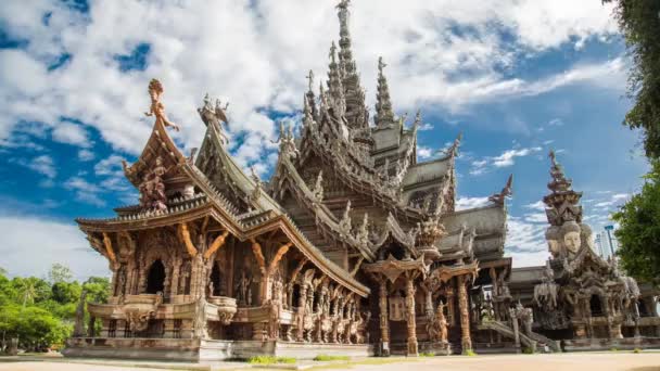 Sanctuary of Truth timelapse in Pattaya, Thailand — Stock Video